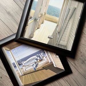 TWO 12” X 12” Beach Themed hanging Pictures